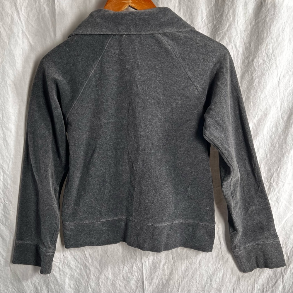 Paul Smith Pink Women M Medium Grey Velour Hoodie Jacket Full Zip Y2K Vintage - Picture 13 of 16